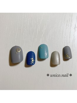 アトリエネイルウニコ (atelier nail unico)/くすみブルー