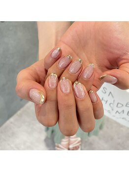 ミントリーフ バイ リート(Mint leaf by Reat)/マグネットミラーフレンチネイル