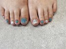 くすみブルーネイル♪