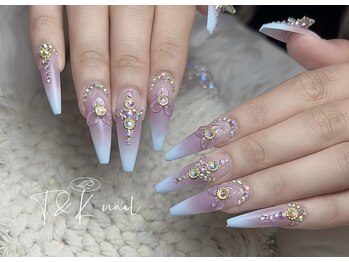 ティーアンドケー ネイル(T&K nail)の写真/華やかでエレガントなロングネイル