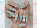 水色ゴテゴテゆめかわネイル