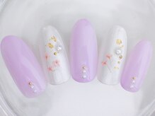 ネイルサロン あかねいろ/春夏　フラワー　押し花ネイル