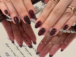 極/ワンカラー/ボルドーカラー