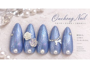 スウィートハート(Sweet Heart)/透明感ブルーのワンホンネイル