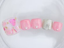 ネイルサロン あかねいろ/夏色　シェル　フットネイル