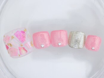 ネイルサロン あかねいろ/夏色 シェル フットネイル
