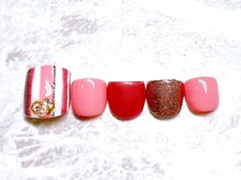 ジュアール(JuAR)/ピンクストライプネイル