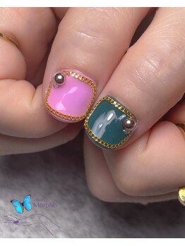 モルフォ 千駄ヶ谷(Morpho)/アシンメトリーカラーネイル