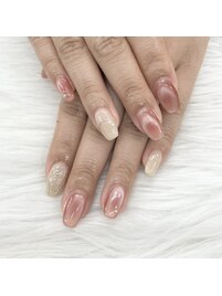 マグネット×ミラーネイル