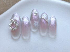 キラキラチークネイル