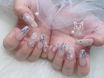 フロル(FLOR)/キラキラワンホンガラスネイル