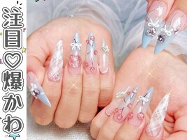 cherryチェックネイル