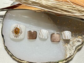 フットネイル/べっこうネイル