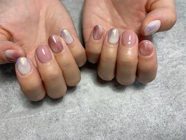 ピンクミラーネイル