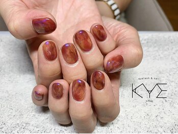 オレンジブラウン×ネオンブルー