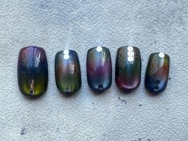 大人カラフルグラデネイル