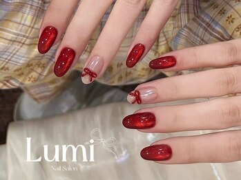 Lumi Nail 大宮東口店 ～韓国ネイル・ワンホンネイル・スカルプネイル～/赤ラメ大人エレガント