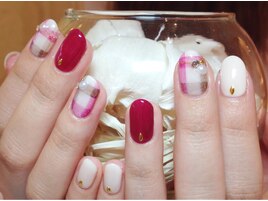 チェックネイル。