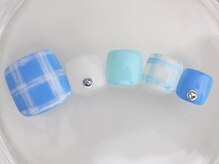 ネイルサロン あかねいろ/春夏　手描き　フットネイル