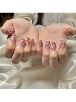 ラメグラ×クリアストーン