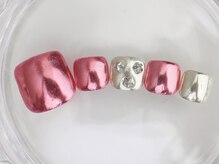 ネイルサロン あかねいろ/夏色　ミラー　フットネイル