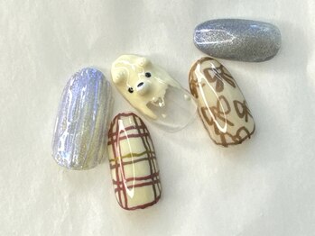 ビューティーサロン ハル(beauty salon haru)/【落書きネイルホワイトベア】