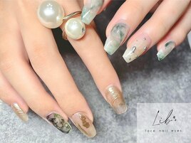 インクネイル　水彩　ニュアンス
