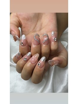 フラワーズネイル(flowers nail)/ヌーディー/ワンホンネイル