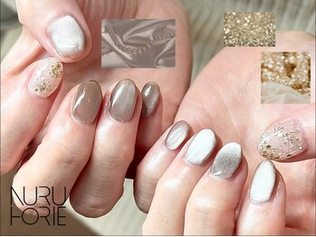 ヌル ネイル 堀江(NURU NAIL HORIE)の写真/マグネットネイルの品揃えに自信あり！シンプルなのにこだわりのある洗練された最旬デザインをご提供◎