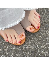 フィオーレ(fiore)/秋色フットネイル べっ甲ネイル