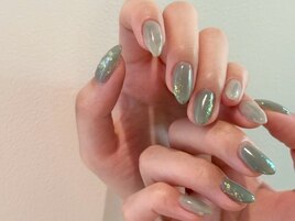 春ネイル/春デザインネイル/緑
