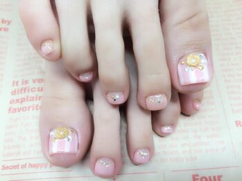 ネイルエルーシェ 立川店(Nail Ercher)/フット/ボーダー/ラインストーン
