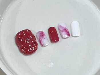 カラ ネイル 中津店(calla nail)/イチゴ☆フットネイル