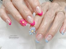 シマー(Shimmer)/ぷっくりお花ネイル