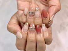 プリモ(PRIMO)/クリアレッドお祝いネイル