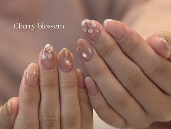 ちゅるんピンク桜ネイル