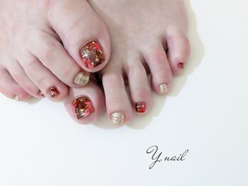 ワイネイル(Y.nail)/秋フットネイル