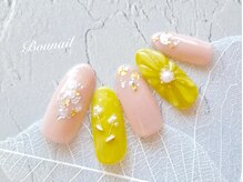 ネイルアンドアイラッシュ ボネール 銀座店(lash Bounail)/フラワー 水滴 ３D パステル 桜