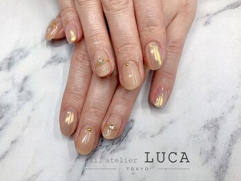 ネイルアトリエルカ(nail atelier LUCA)/W-493 オーロラ×リングネイル
