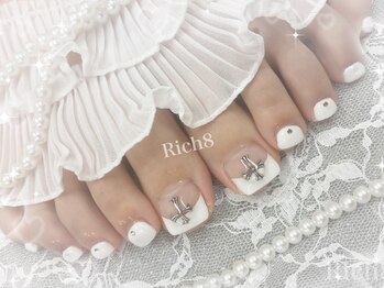 ネイルアンドまつげエクステ リッチエイト 原宿店(Rich8)/フットネイル☆フレンチクロム