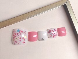 押し花フットネイル　¥7800