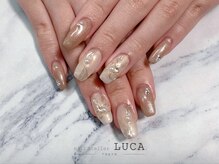 ネイルアトリエルカ(nail atelier LUCA)/W-86 大人ミラーリボンネイル
