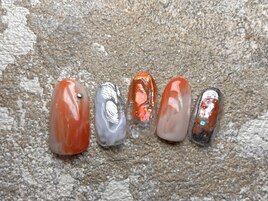 定額初回8000 オレンジネイル