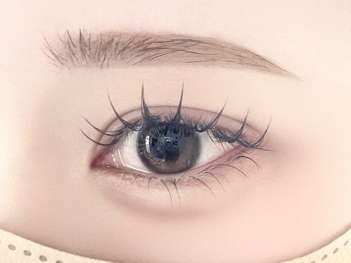 【学割U24】3月限定　LEDマツエク100本\5,500　束感仕上げ♪