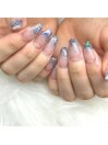 ラメ＆グラデーションネイル
