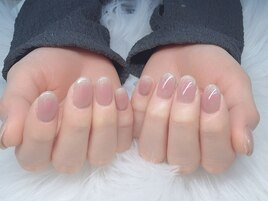 チークネイル×マグネットグラデ