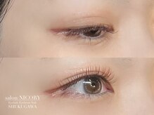 サロン ニコリー 夙川店(salon NICORY)の雰囲気（ダブルフラットラッシュ、カラーエクステなど豊富なメニュー）