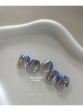 NAIL SALON -PREMA-/ブルーグラデ+ゴールドインク