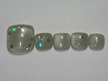 ネイルメゾン 渋谷店(NAIL MAISON)/グリーンマグネットホロ￥7500