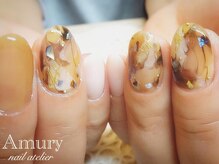 アミュリー ネイル アトリエ(Amury nail atelier)/キャラメルマーブルネイル♪